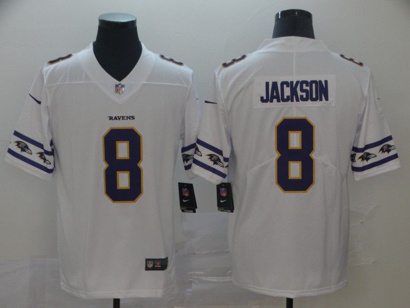 Men Baltimore Ravens #8 Jackson White team logo cool edition NFL Jerseys->new orleans saints->NFL Jersey